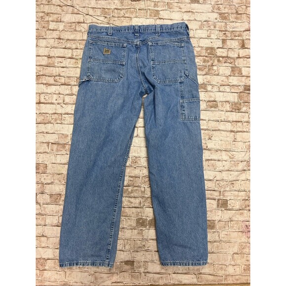 Vintage Y2K Lee Baggy Carpenter Skate Blue Jeans 38x32 "18" Openings JNCO Style - Picture 2 of 8